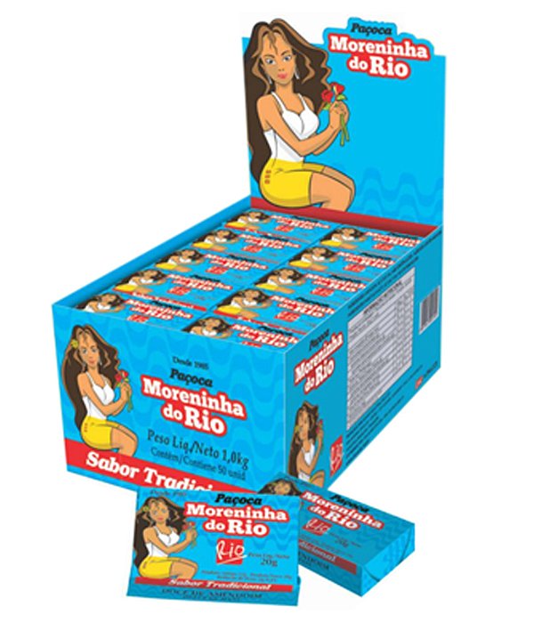 Paçoca Retangular Moreninha do Rio Display 1kg c/50un
