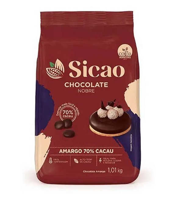 Chocolate Nobre Amargo 70% Gotas Sicao 1,01kg