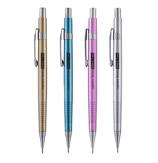 Lapiseira Técnica 0.7mm Cor Metálica BRW