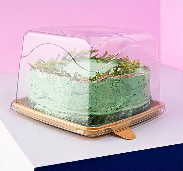 Embalagem Bolo Torta Pequena Quadratta G-32Q Galvanotek Dourada