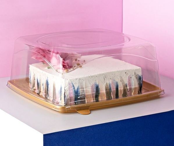Embalagem Bolo Torta Grande Quadratta G-60Q Galvanotek Dourada