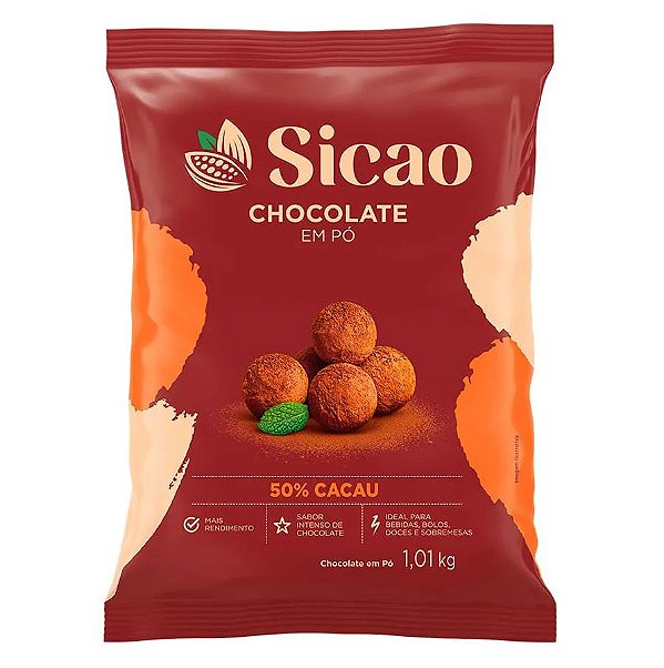 Chocolate em Pó 50% Sicao 1,01kg