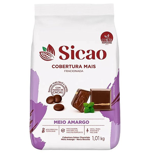 Cobertura Chocolate Meio Amargo Sicao Gotas 1,01kg