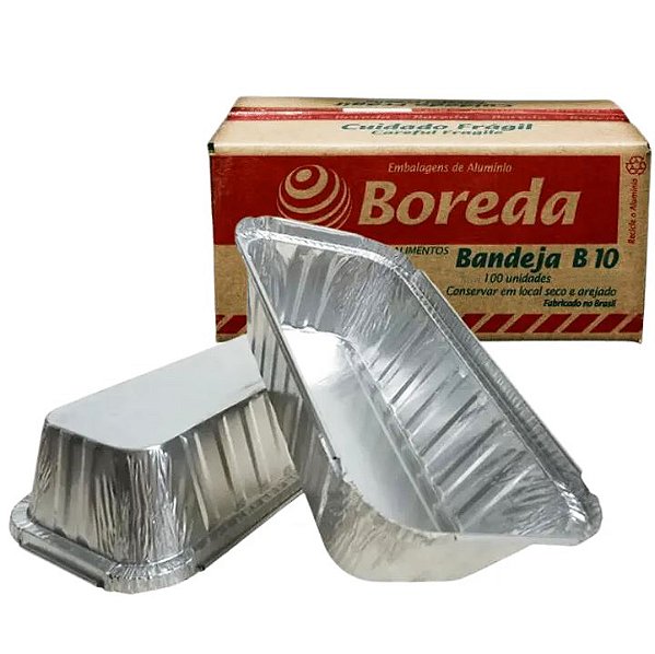 Caixa de Bandeja Alumínio Bolo Inglês 600ml B10 c/100un sem tampa