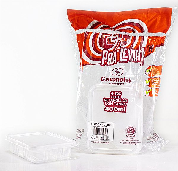 Pote 400ml Galvanotek G-303 SF c/ 10un Retangular Pra Levah