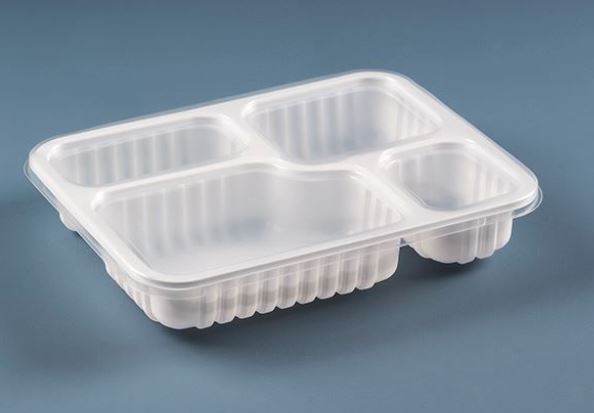 Bandeja 1225ml Branca 4 Divisões Galvanotek G-324 SF c/ 10un