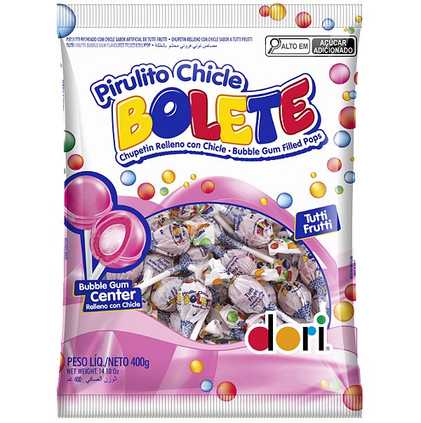 Pirulito Bolete Tutti Frutti Dori 400g