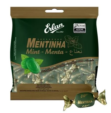 Bala Dura Mentinha Erlan 400g