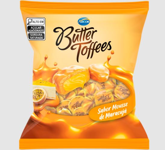 Bala Butter Toffees Maracujá 500g Arcor