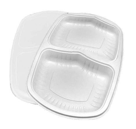 Pote Oval 2 Divisórias 800ml c/ tampa Prafesta
