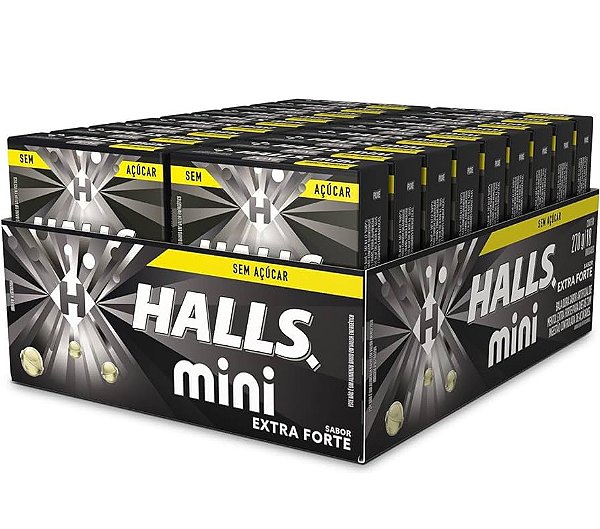Drops Halls Mini Extra Forte Zero Açúcar Display c/18un