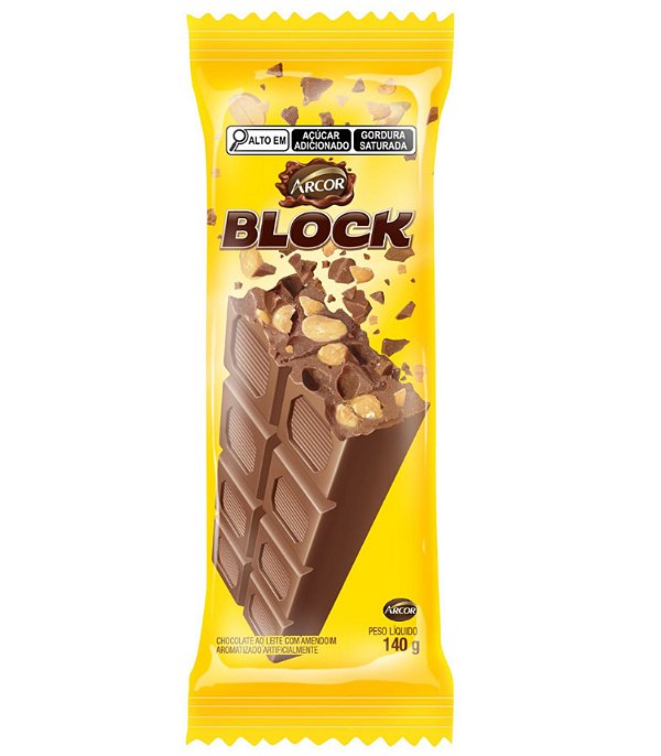 Chocolate c/ Amendoim Block Barra 140g Arcor