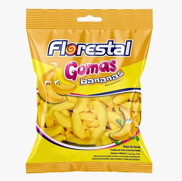Bala de Goma Banana 60g Florestal Jujuba