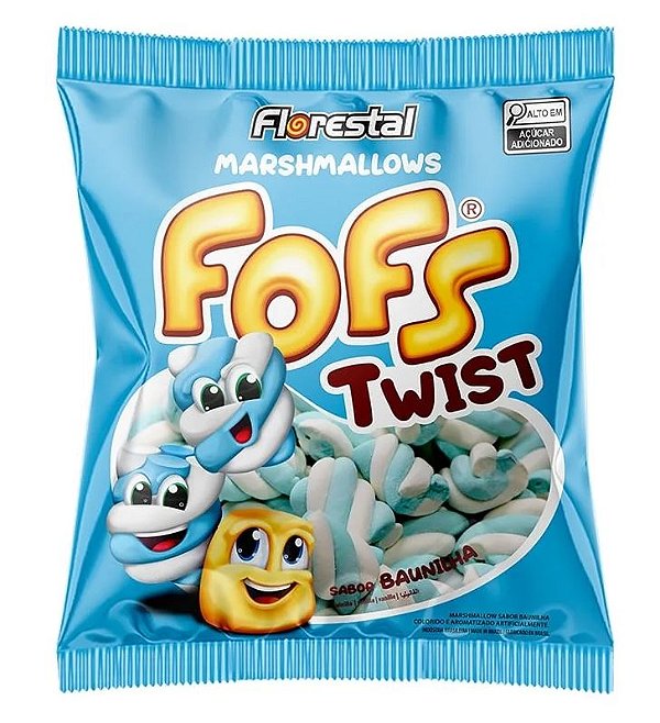 Marshmallow Fofs Twist Azul e Branco 220g Florestal