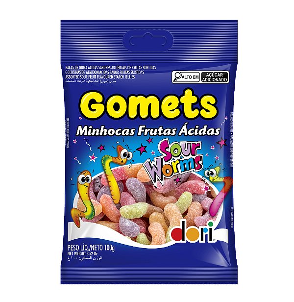 Gomets Goma Minhoca Ácida 100g Dori