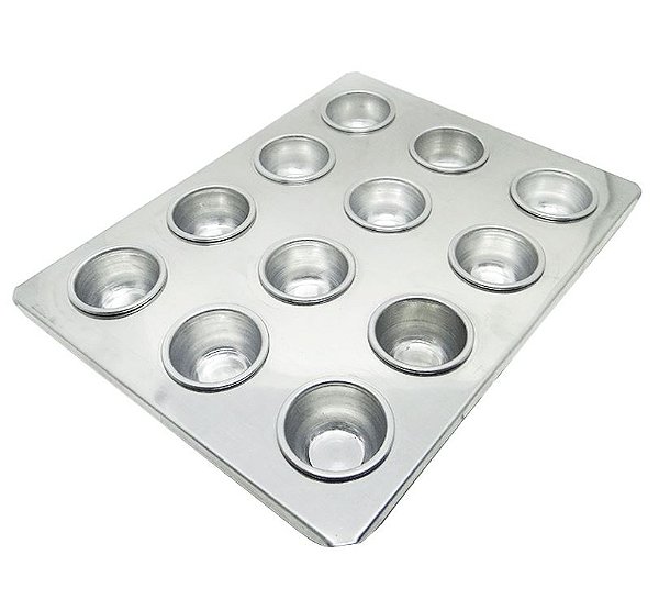 Bandeja Mini Cupcake Pequena 12 cavidades Alumínio Roldan