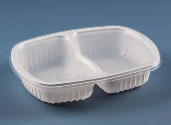 Bandeja 1150ml Branca 2 Divisões Galvanotek G-322 SF c/ 10un