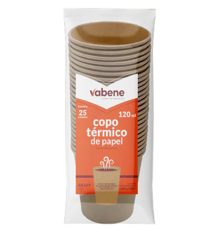 Copo de Papel 120ml Kraft c/25 Vabene