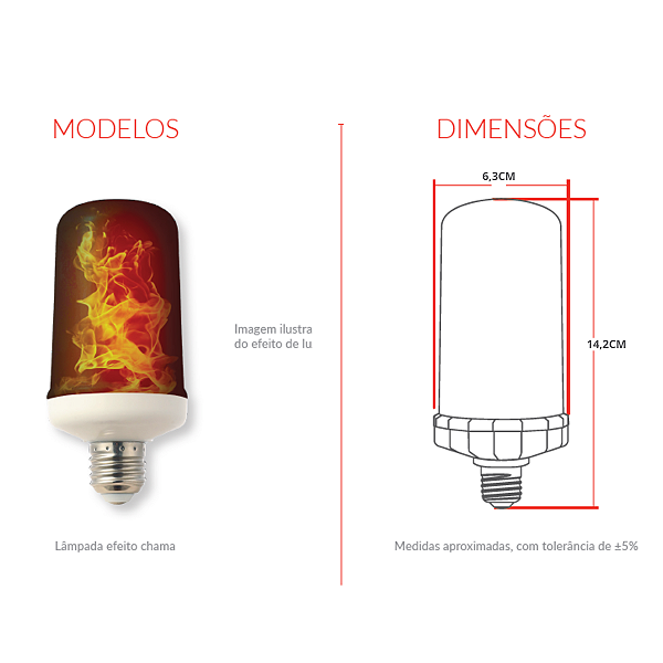 LAMPADA EFEITO AVANT RETRO FLAMMA E27 4W