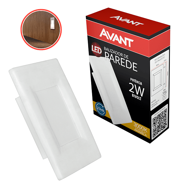 BALIZADOR ESCADA AVANT BR 3000K 2W 4X2