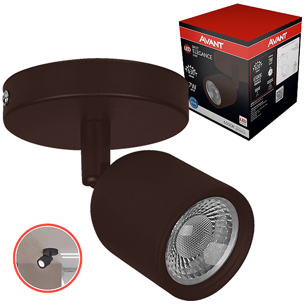 Spot Sobrepor Avant Elegance Café Branco Frio 6500K 7W