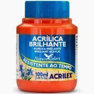 Tinta Acrilica Brilhante 100Ml Laranja Cod 517 Acrilex
