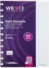 Refil Pautado Grande 90G Caderno Inteligente
