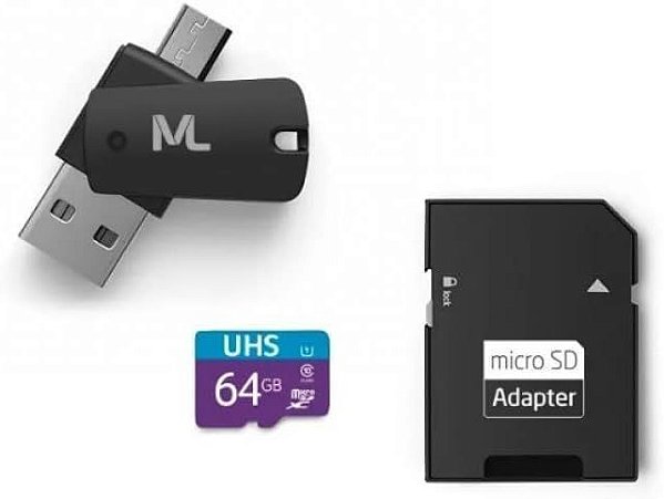 Cartao De Memoria 64gb Micro Sd C/ Adaptador 4x1 Multilaser