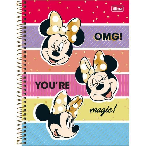 Caderno Universitario Connect 10 Materias Minnie 160 Folhas Tilibra