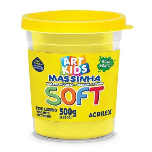 Massa de Modelar Soft 500G Amarelo Limao Cod 102 Acrilex