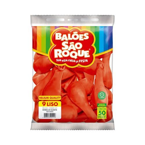 Balao Imperial 9 Vermelho Quente com 50 Unidades Sao Roque