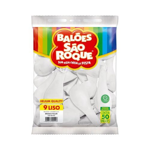 Balao Imperial 9 Branco Polar com 50 Unidades Sao Roque