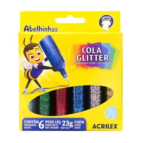 Cola Glitter 23G 6 Cores Acrilex