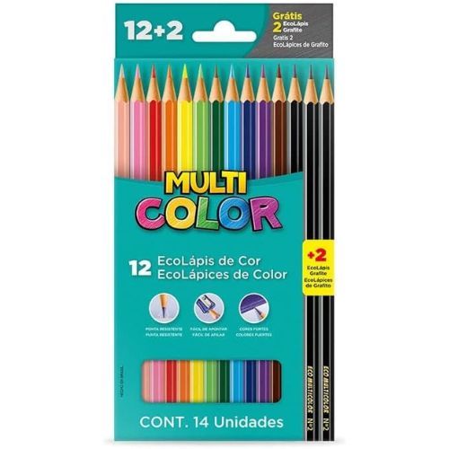 Ecolapis De Cor 12 Cores + 2 Lapis Grafite Multicolor Faber Castell