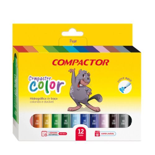 Pincel Atomico Compactor Color com 12 Cores