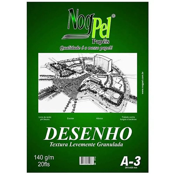 Bloco de Desenho Branco A3 140G 20Fls Nogpel