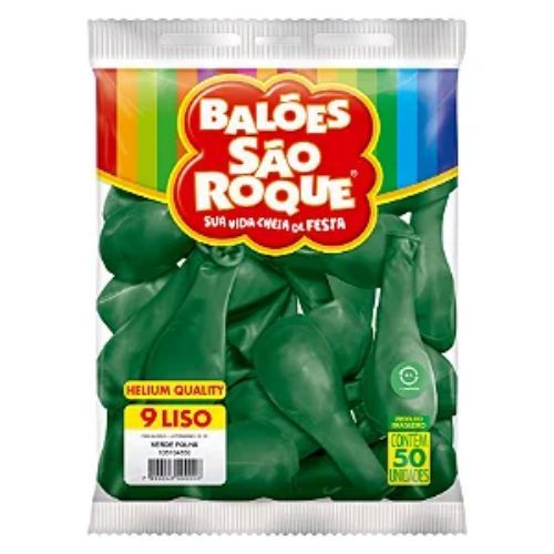 Balao Imperial 9 Verde Folha com 50 Unidades Sao Roque