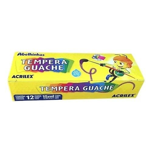 Tempera Guache com 12 Cores 15ml Acrilex