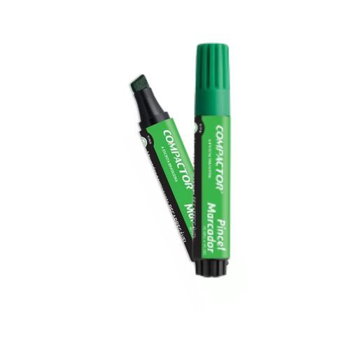 Pincel Marcador Permanente P. Chanfrada Verde Compactor