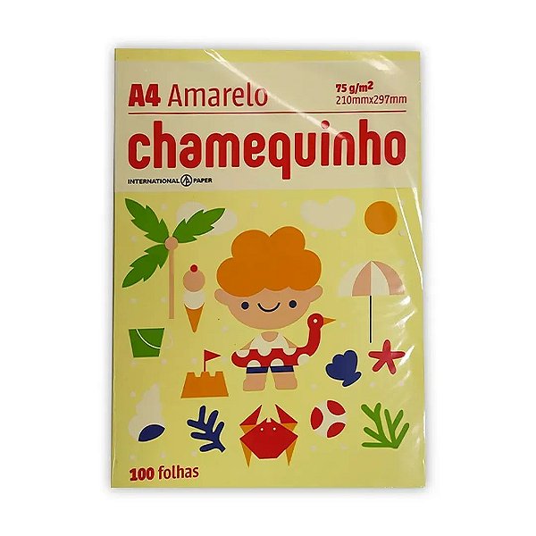 Chamequinho A4 Amarelo 75G 100 Fls Chamex