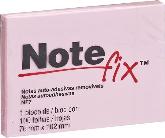 Notas Adesivas NoteFix 76x102MM com 100 Folhas Rosa 3M