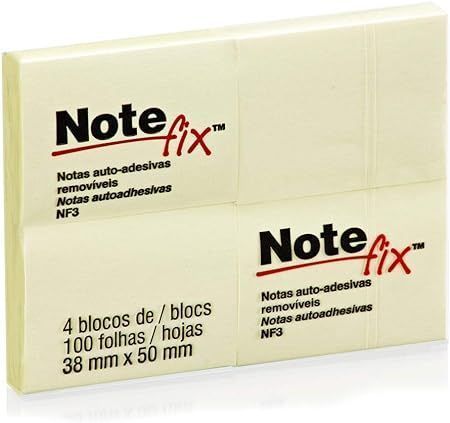 Notas Adesivas Note Fix 76x102MM com 100F Amarelo 3M