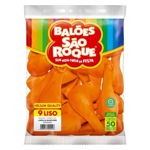 Balao Imperial 9 Laranja Mandarim com 50 Unidades Sao Roque