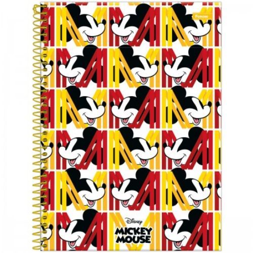 Caderno Univ Capa Dura 1 Materia Mickey Vintage 80 Folhas Foroni
