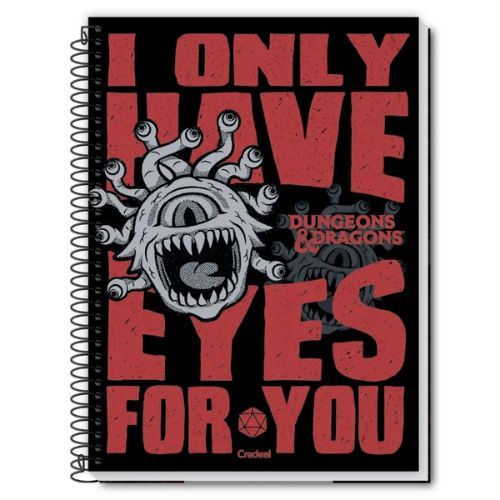 Caderno Univ Capa Dura 10 Materias Dungeons & Dragons 160 Folhas Credeal