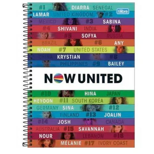 Caderno Univ Capa Dura 10 Materias Now United 160 Folhas Tilibra
