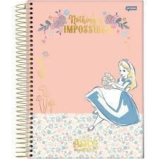 Caderno Univ Capa Dura 10 Materias Alice Jandaia