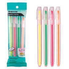 Marca Texto Cores Pct com 4 Bazze