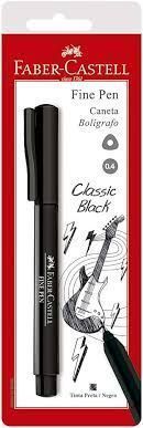 Caneta Hidrografica Ponta Fina Preta Faber Castell