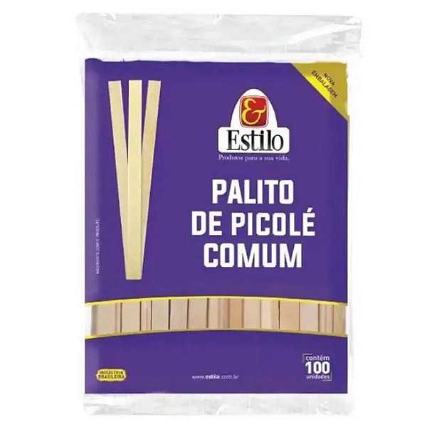 Palito Picole Quadrado 100 Unidades